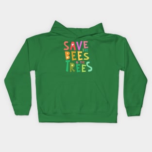 Save the Bees & the Trees Colorful Hearts Kids Hoodie